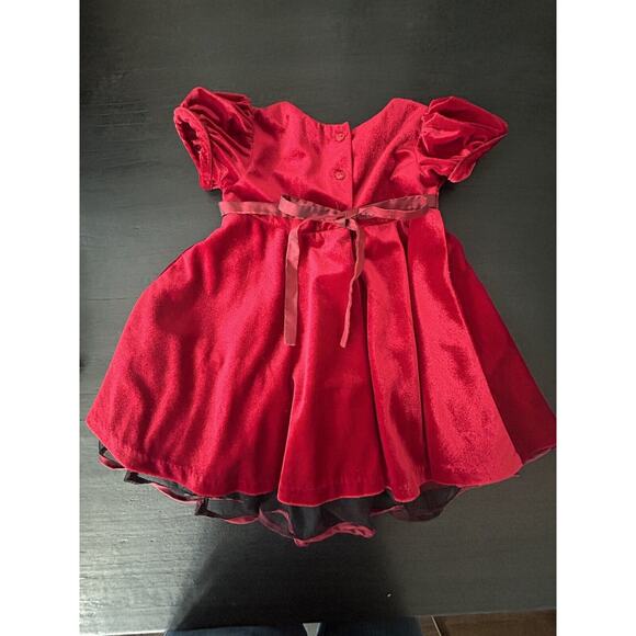Girls Bonnie Baby Dress Red Velvet 24 Month 2 Collar Crinoline Christmas - Picture 3 of 6